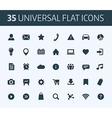 set of universal flat icons for print or internet vector image