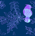 seamless background with flowers and birds vector image