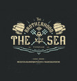 retro font the sea letters and numbers vector image