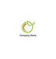 round beauty green leaf organic company logo vector image vector image