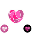 heart divided with thin wires elegant logo vector image