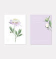 wedding invitation cards with floral design set vector image vector image