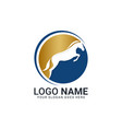 modern gold abstract horse logo design animal vector image