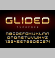 shiny golden display font design alphabet vector image