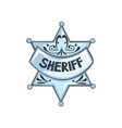 silver sheriff star badge vector image vector image