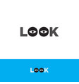 look logo letters form two eyes observation vector image