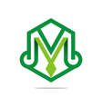 logo abstract lettering m alphabet icon design vector image