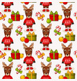 christmas seamless background with deers pattern vector image vector image