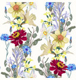 seamless pattern with spring flowers vector image vector image