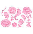 set of lace flowers vintage textile vector image
