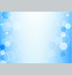 Blue Hexagonal Molecule Structure Background Vector Image