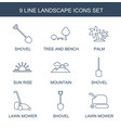 landscape icons vector image vector image