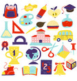 schcool accessories symbols icons set vector image