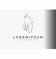 wolf howl logo design abstract vector image