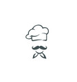 creative chef hat mustache logo symbol vector image vector image