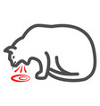 helminthiasis in cat line icon diseases pets vector image
