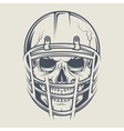 skull in a helmet to play football vector image vector image