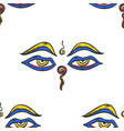 buddha wisdom eyes seamless pattern tile buddhism vector image