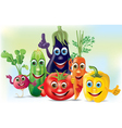 cartoon company vegetables vector image vector image