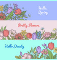 hand drawn flowers web banner templates vector image vector image