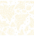 luxury doodle golden line flower seamless pattern vector image vector image