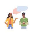 multiethnic people man and woman talking bubbles vector image vector image