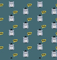 seamless childish pattern with cute bear in a hat vector image
