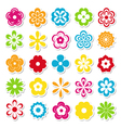 set of bright flower stickers vector image