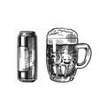 beer can mug 1 vector image vector image