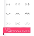 black cartoon eyes icons set vector image