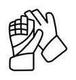 icon of football goalkeeper gloves vector image