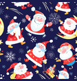 new years bright color pattern funny santa vector image