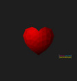 origami heart on dark backdrop vector image