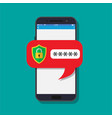 concept of smartphone security vector image vector image