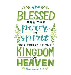 Hand Lettering Blessed Are The Poor In Spirit Vector Image Hand Lettering Blessed Are The Poor In Spirit Vector Image