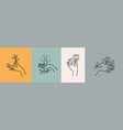 womans hand collection line hands different vector image vector image