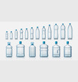 empty plastic bottles realistic transparent vector image vector image