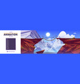 parallax background with rope bridge in mountains vector image