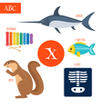 letter x cartoon alphabet for children xylophone vector image