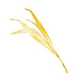 watercolor bright yellow branch with leaves vector image vector image