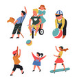 children playing outdoor toys bicycle vector image vector image