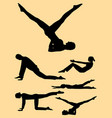 pilates training sports women silhouette vector image vector image