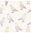 seamless cute doves vector image