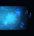 blue screen data circle circuit technology vector image