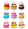 happy birthday cake with numbers set vector image