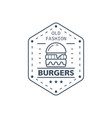 burgers badge design line art vector image