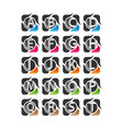 letter set logo initial design logo a b d e vector image vector image