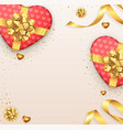 valentines day background with bow and ribbon vector image vector image