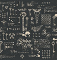abstract seamless background with vintage keys vector image