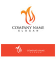 fire logo template flame symbol icon vector image vector image